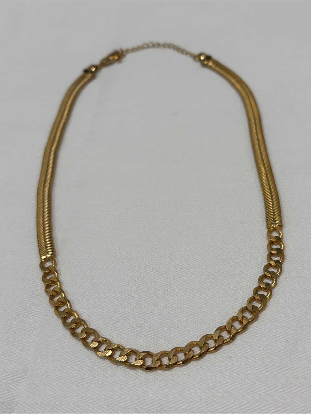 Adina Eden Chunky Vintage Snake x Cuban Chain Necklace